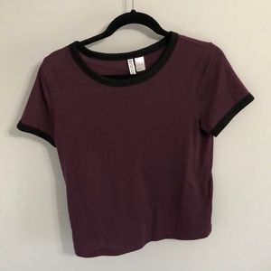purple and black ringer t-shirt